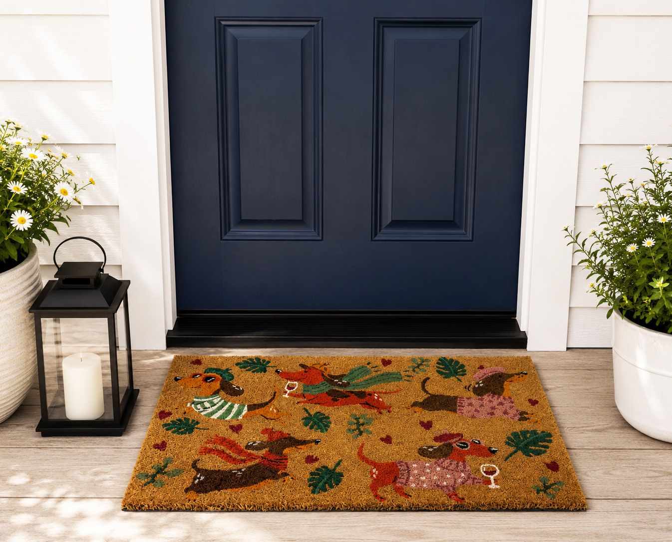Playful Paws Dog Doormat Brown & Green