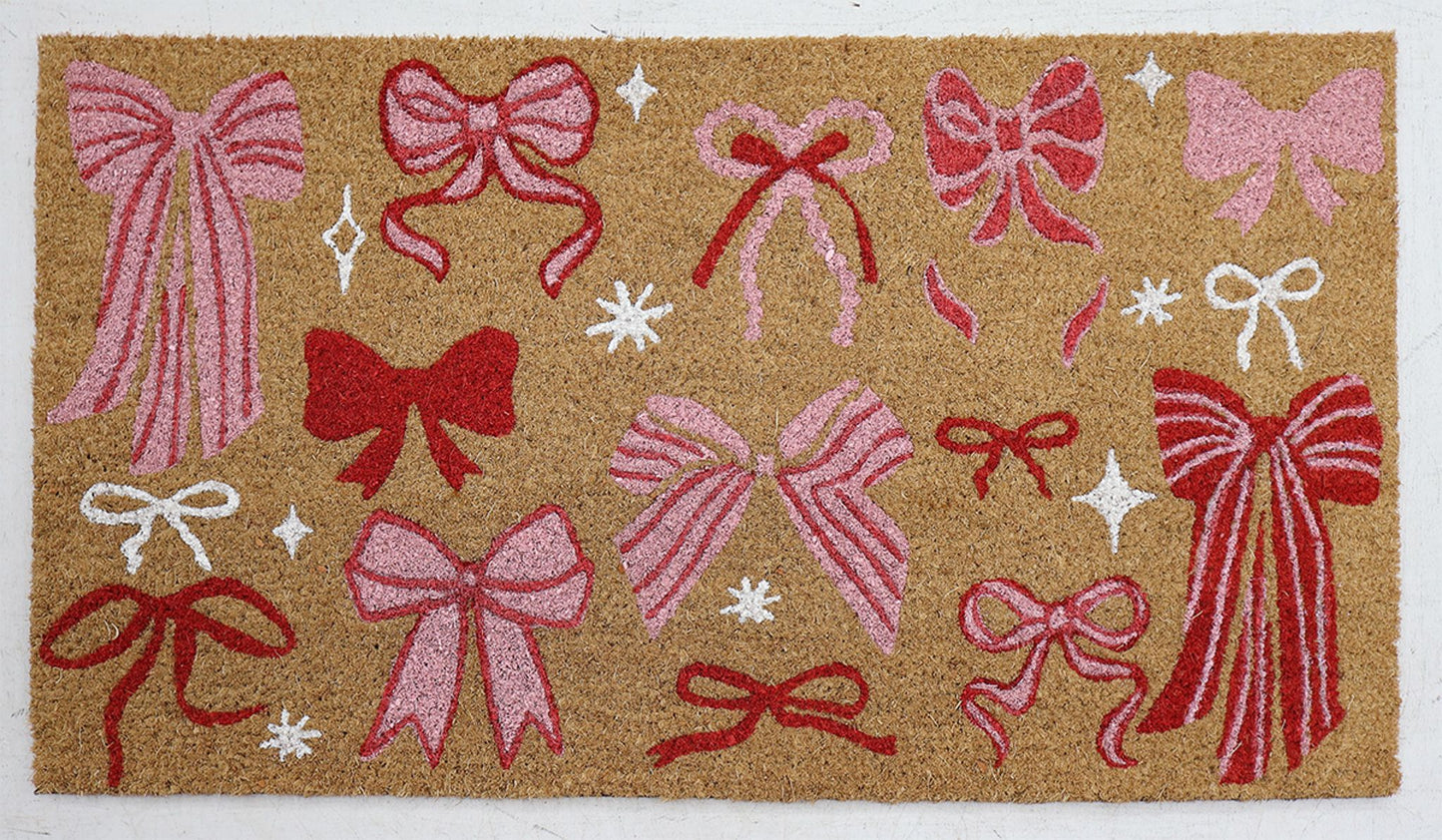 Bows Doormat Pink & Red 45x75cm