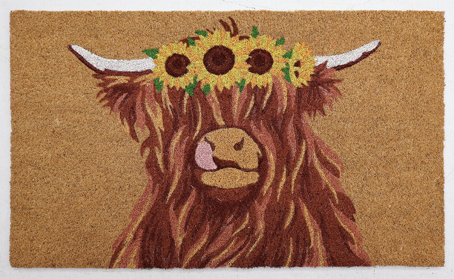 Highland Cow Doormat Brown 45x75cm