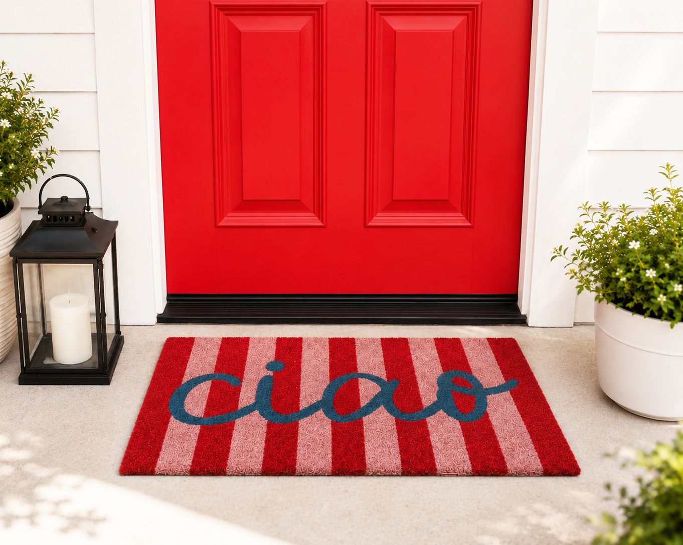Ciao Doormat Red & Pink 45x75cm