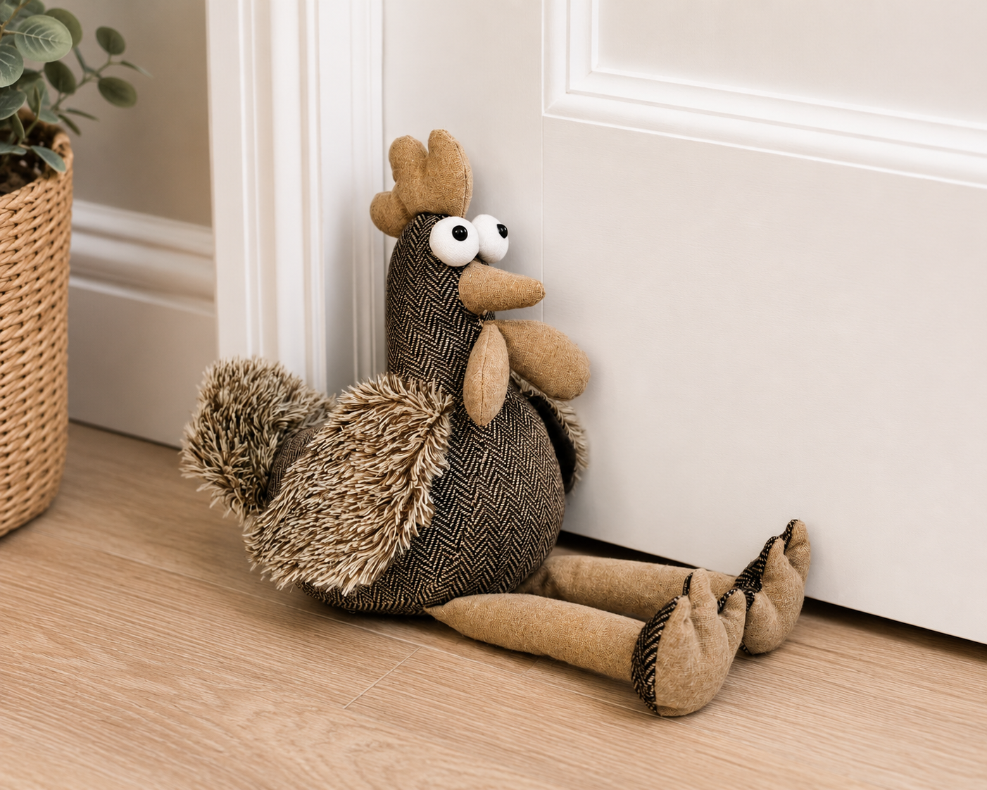 Chicken Door Stopper Grey 26cm