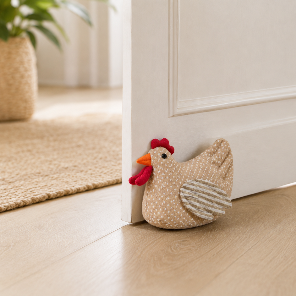Chicken Doorstopper Beige 24cm