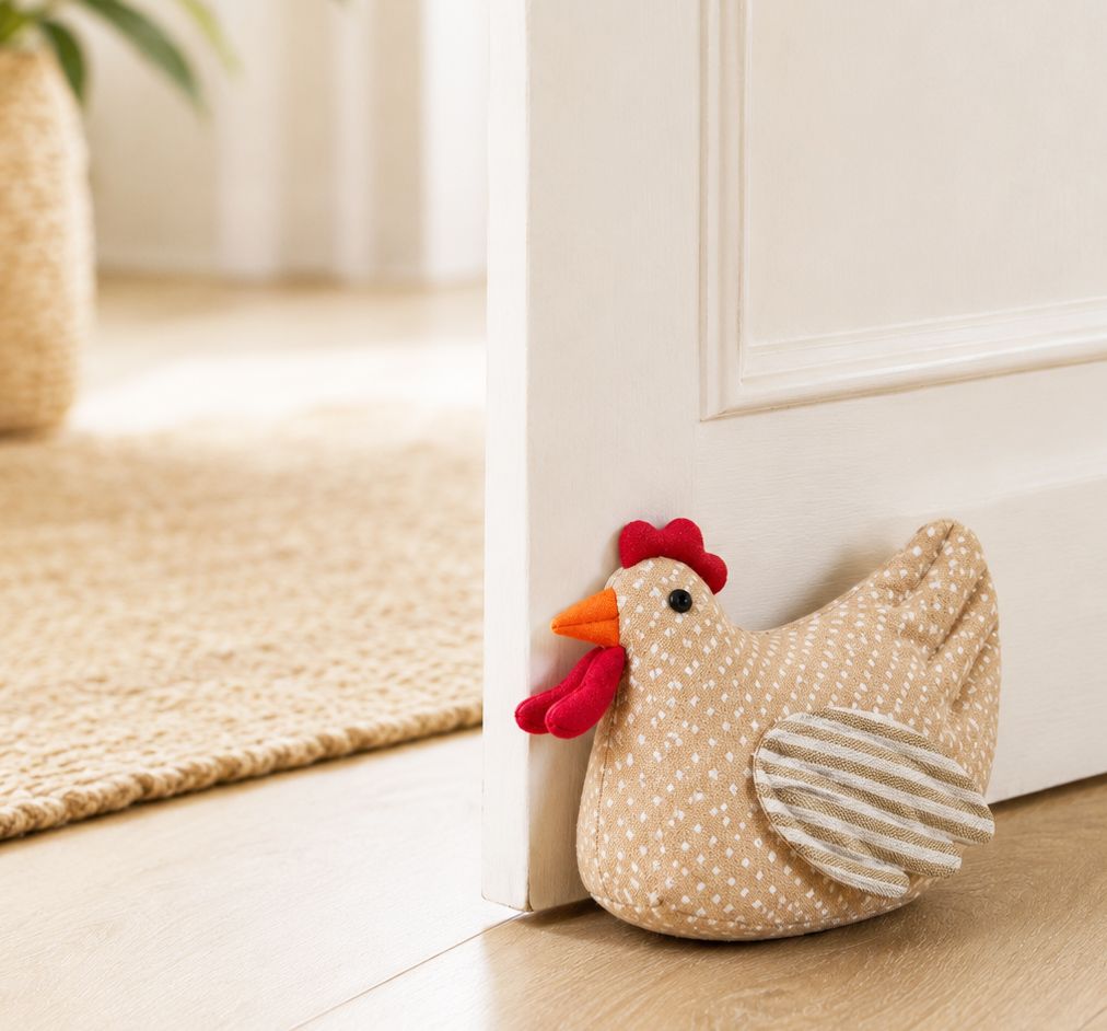 Chicken Doorstopper Beige 24cm