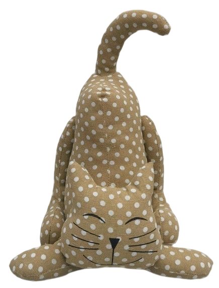 Spotty Cat Doorstopper Beige 30cm