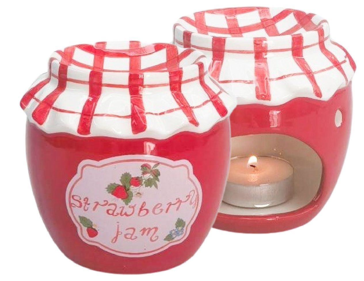 Jam Jar Oil Burner Red 9cm