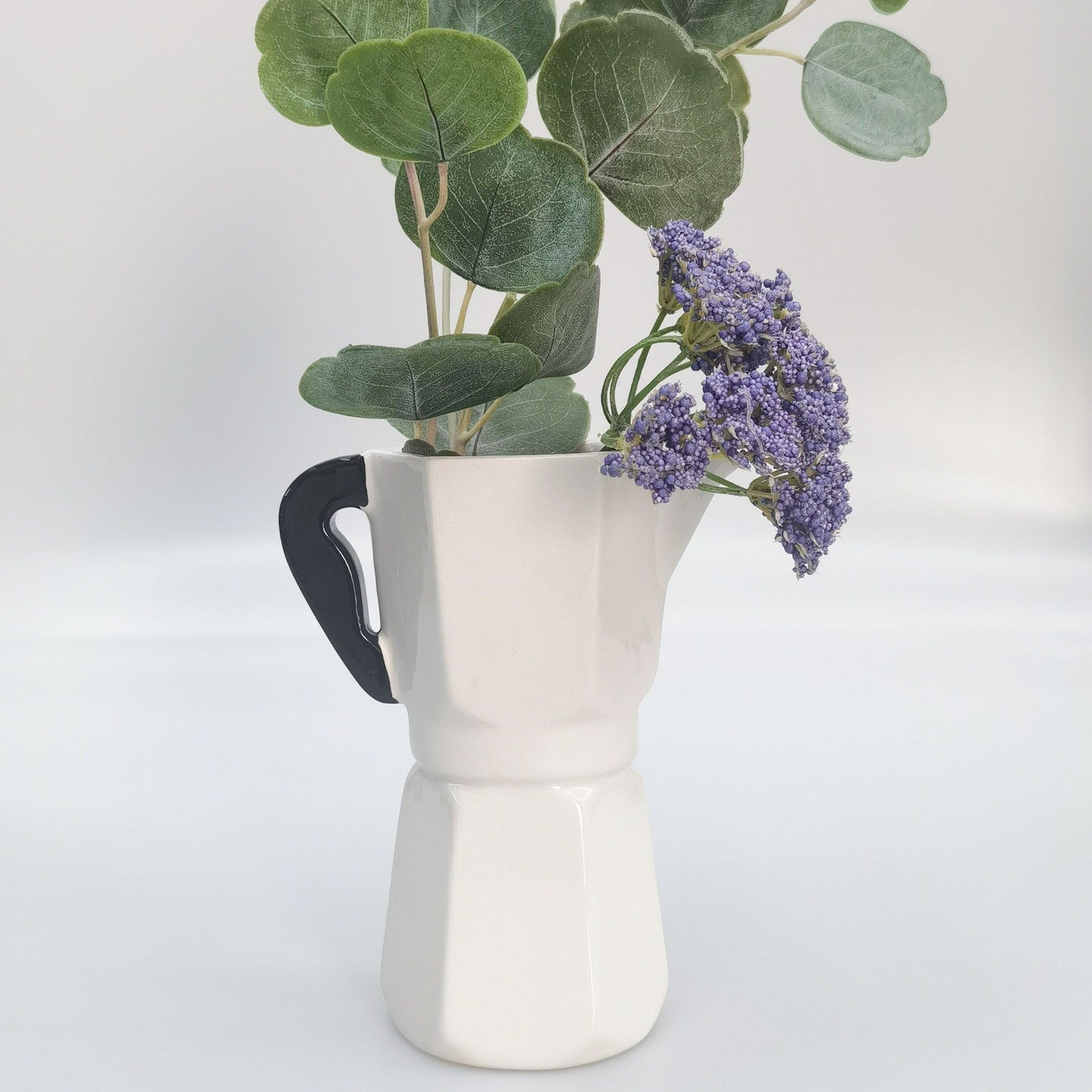 Coffee Pot Vase White 16cm