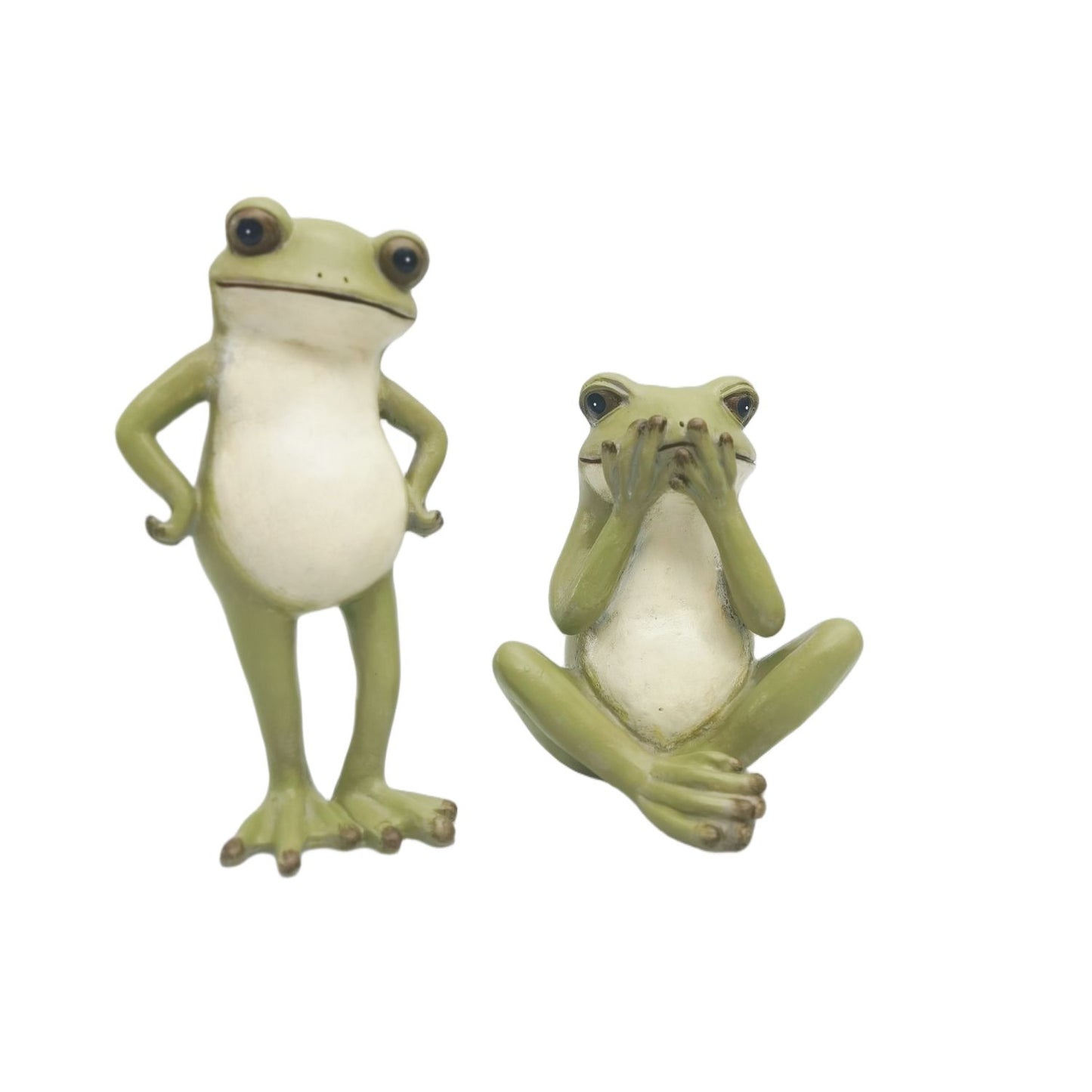 Standing Frog Resin Ornament Green 21cm