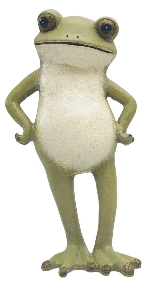 Standing Frog Resin Ornament Green 21cm